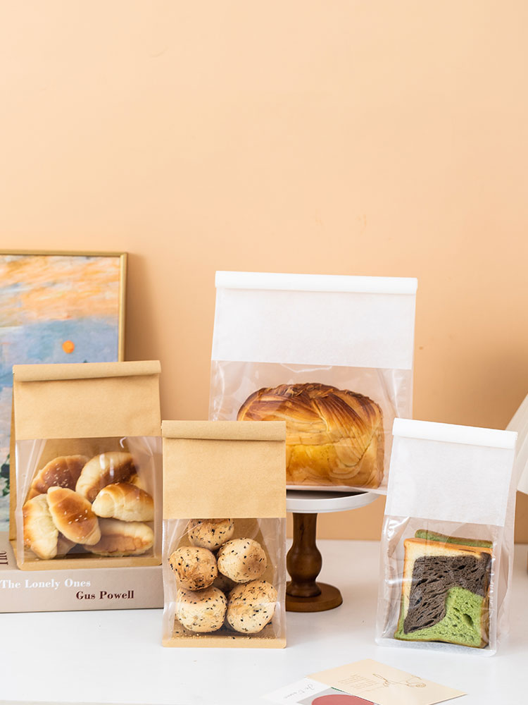 Kitchen Krafts Baking Supplies - Transparent Kraft Paper Bag Self-Sealing Bread