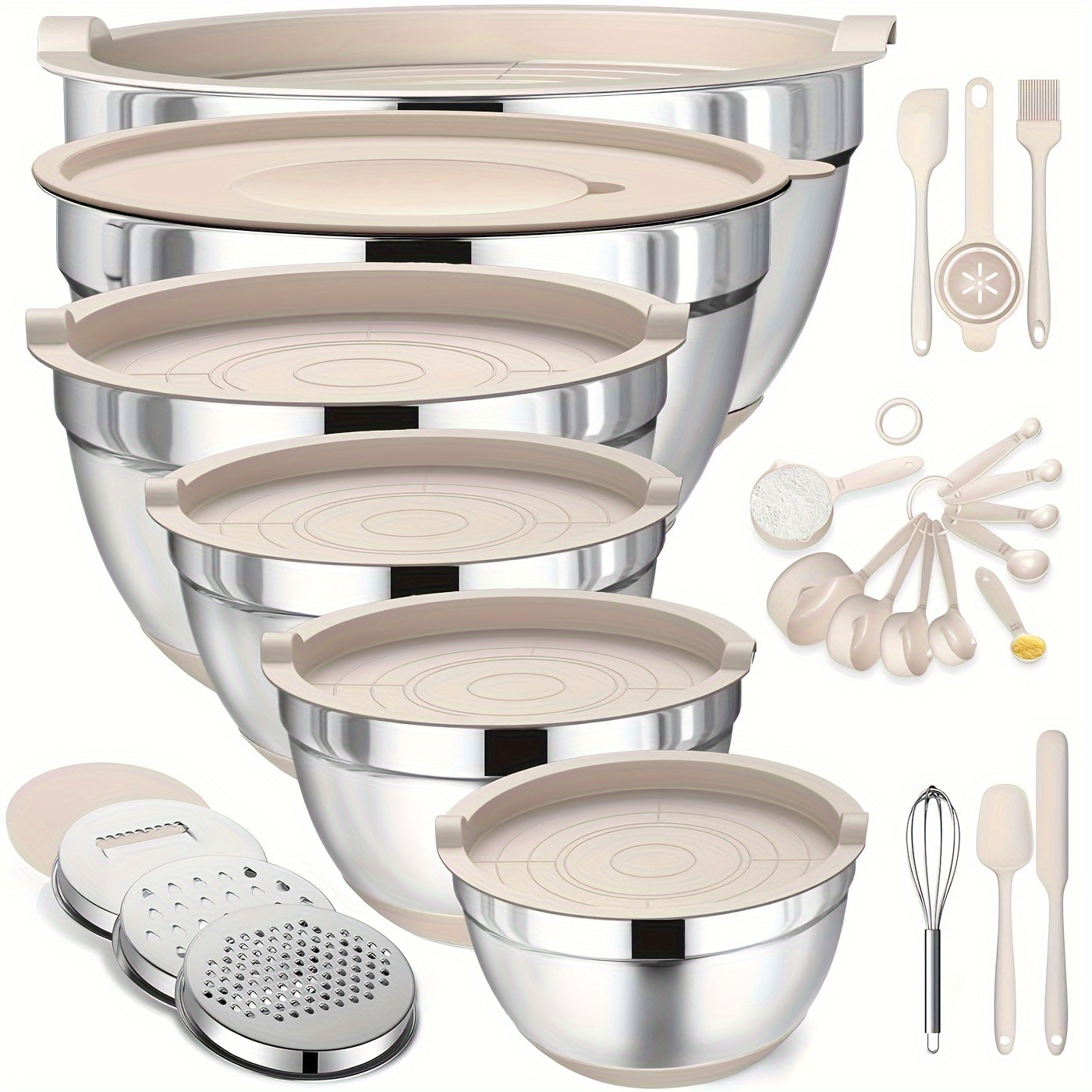 Kitchen Baking Cooking - Set of Mixing Bowls Made of