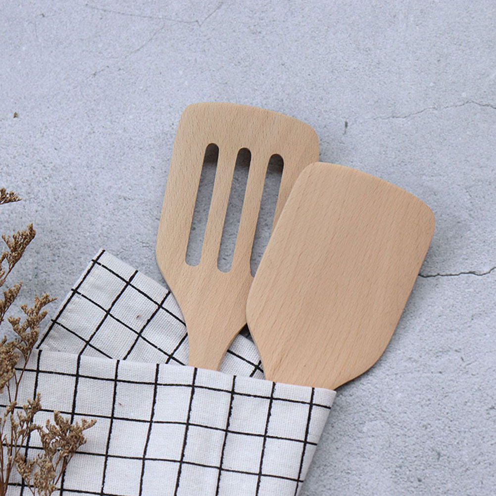 Kitchen Baking Utensil Set - 2Pcs Premium Wooden Baking Shovel Set