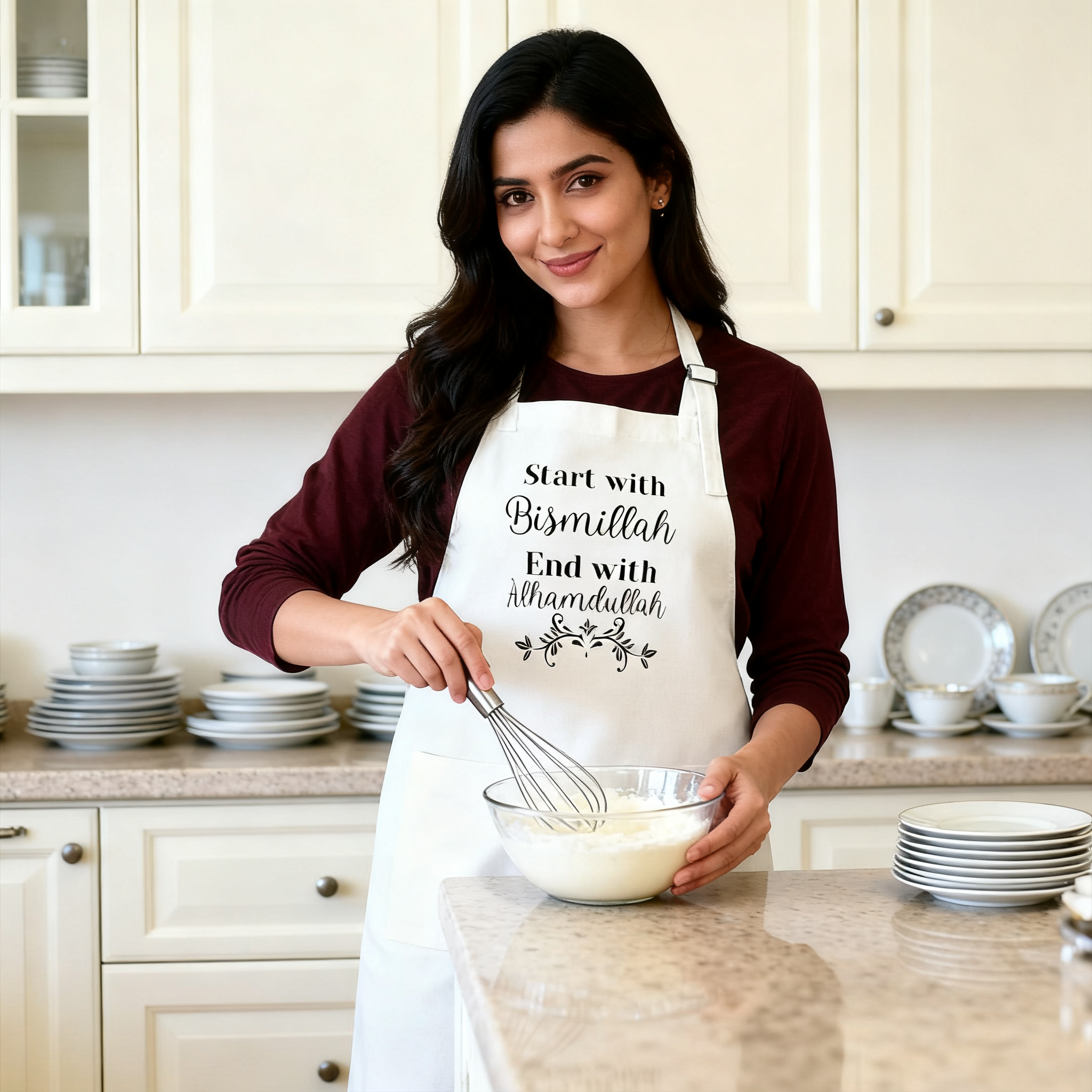 Kitchen Baking Cloth - Ramadhan Bismillah Alhamdulillah Apron Gift for