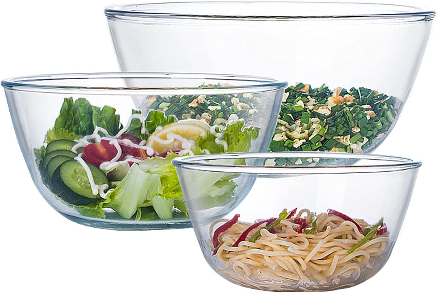 Kitchen Baking Cooking - Glass Mixing Bowl Set of 3