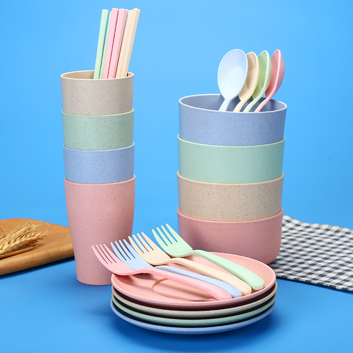 Kitchen Baking Utensil Set - Fork Spoon Chopsticks Bowls Cup Dish