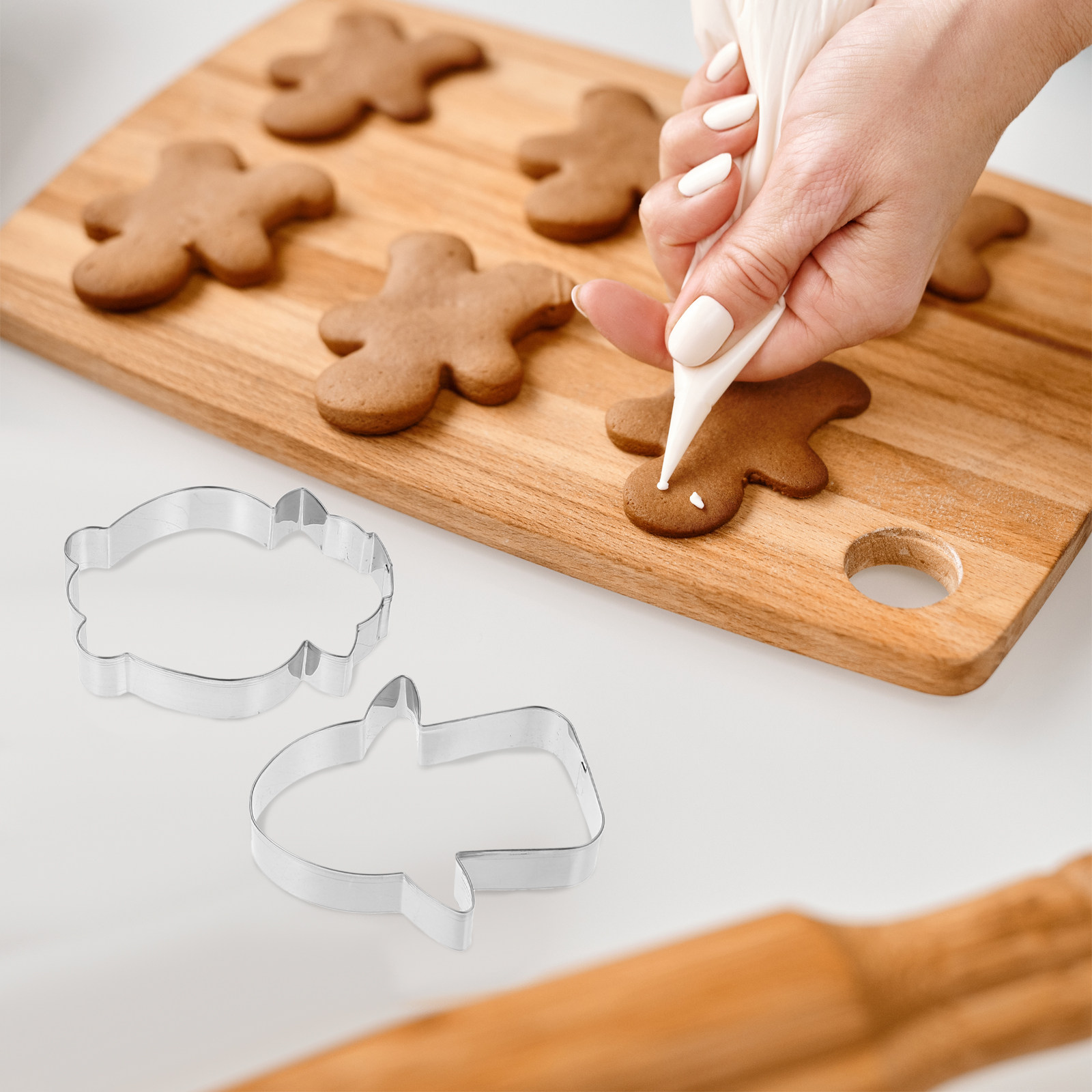 Kitchen Accessories For Baking - 8Pcs Biscuit Cookie Molds Stainless Steel