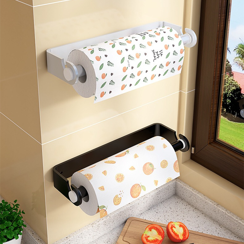 Kitchen Baking Paper Holder - Black Silver Aluminum Cling Film Holder