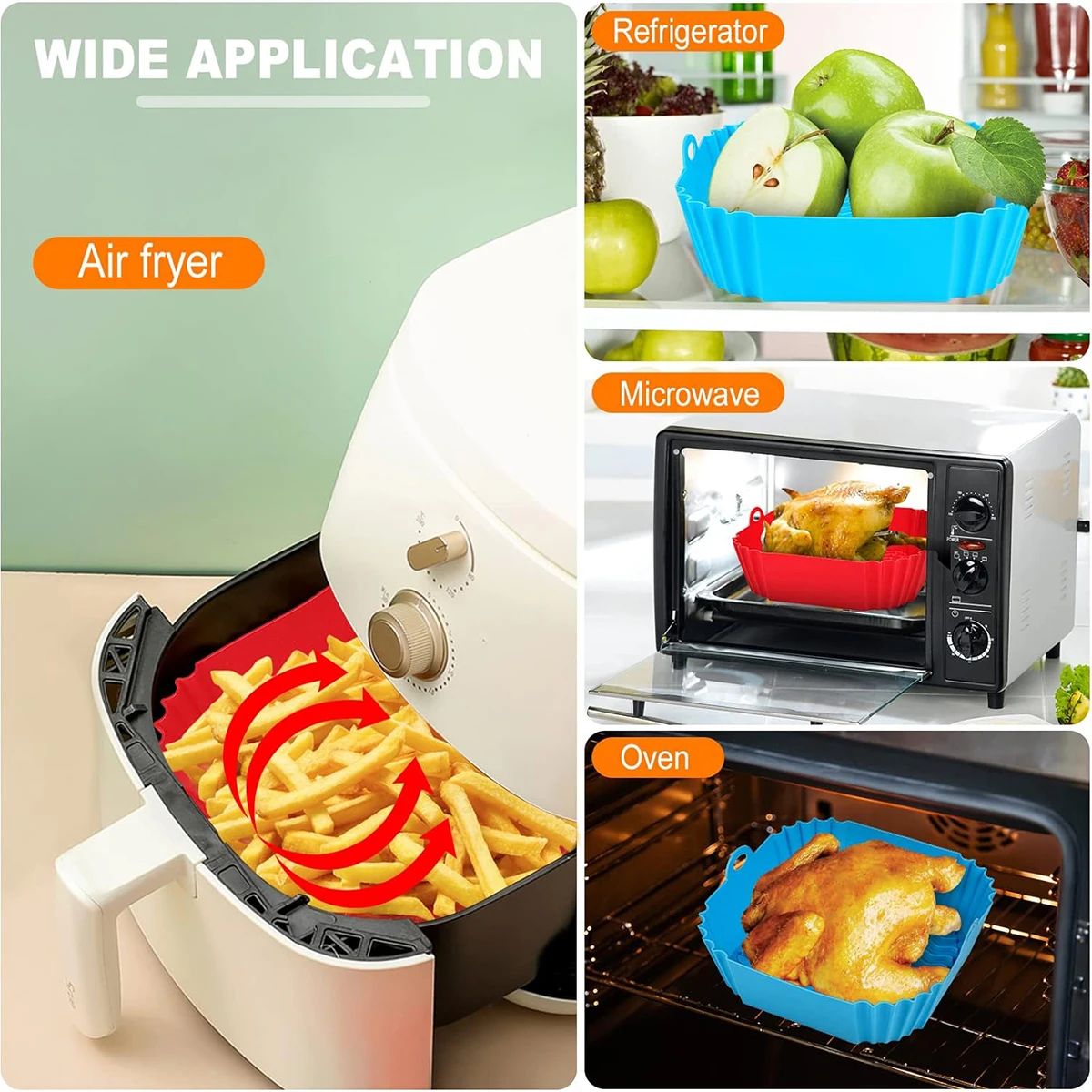 Air Fryer Silicone Liners Pot  – обзор и цена Kitchen Baking Cooking