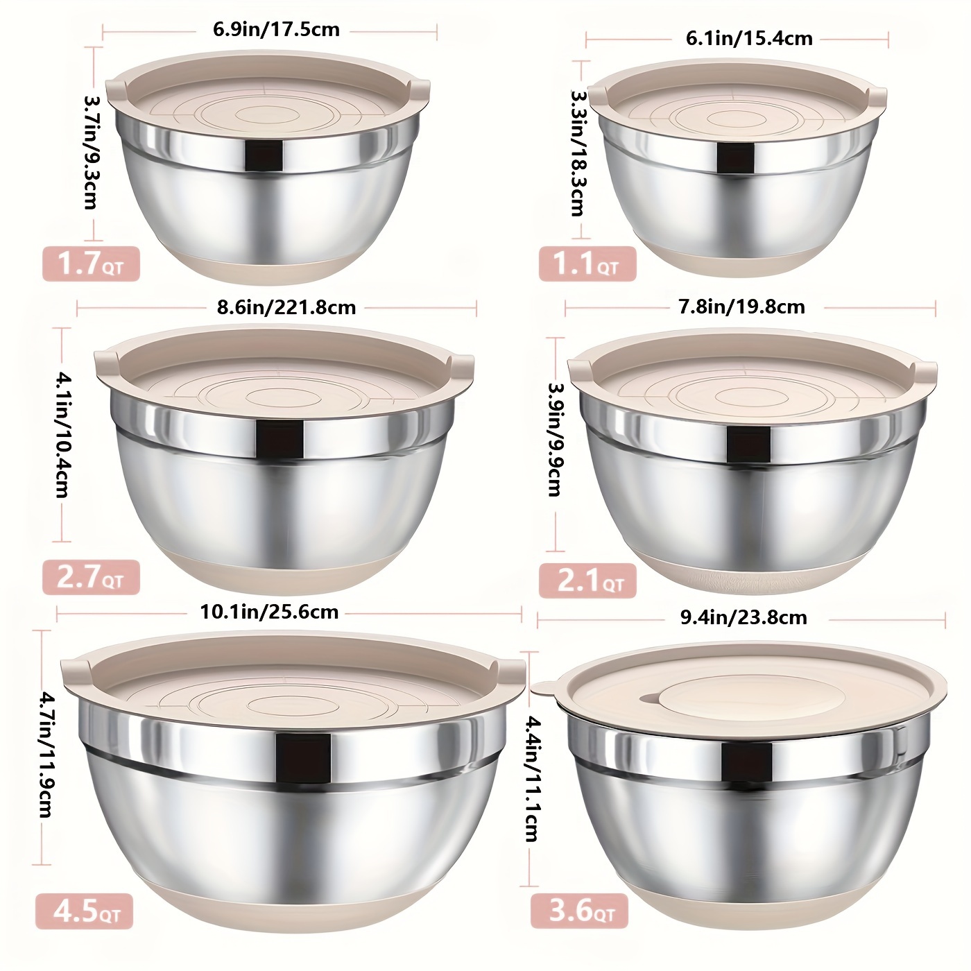 Set of Mixing Bowls Made of St – обзор и цена Kitchen Baking Cooking