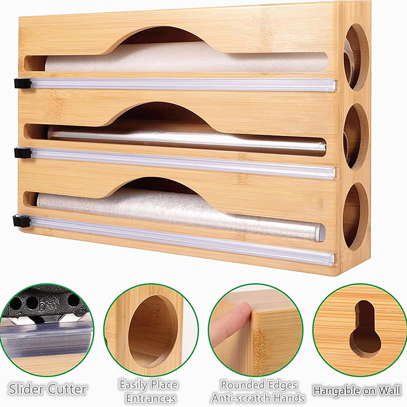 3 In 1 Bamboo Foil Cling Film  – обзор и цена Kitchen Baking Paper Holder