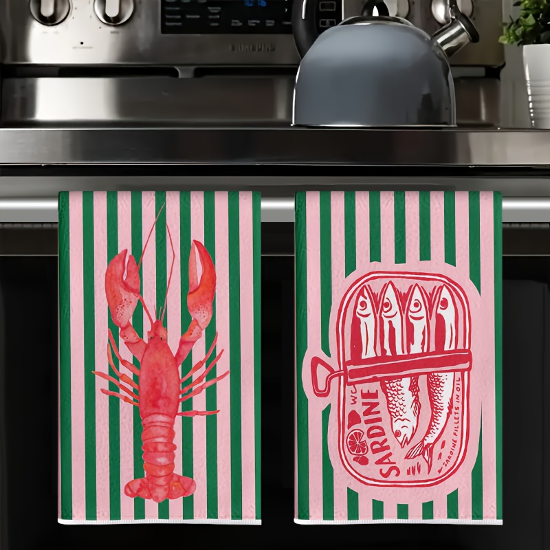 2Pcs, American Retro Striped S – обзор и цена Kitchen Baking Cloth
