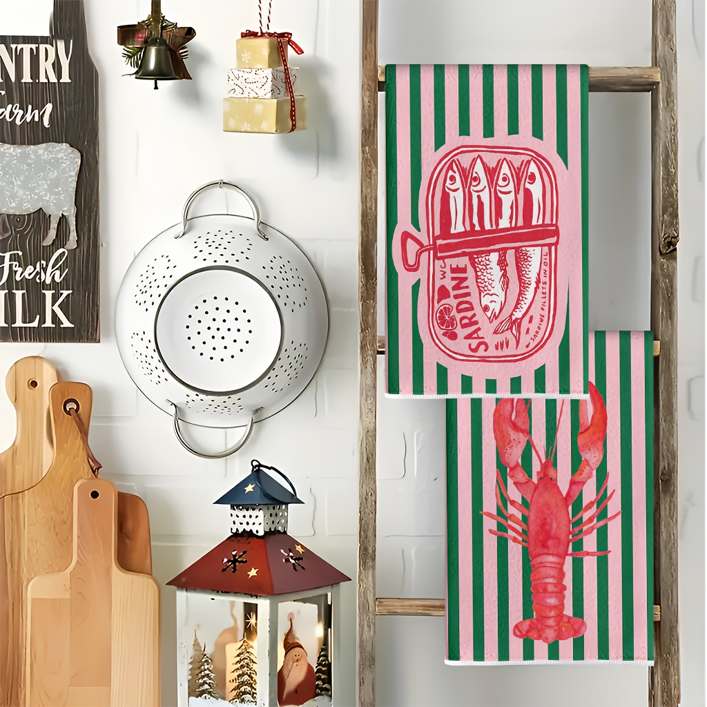 2Pcs, American Retro Striped S – обзор и цена Kitchen Baking Cloth