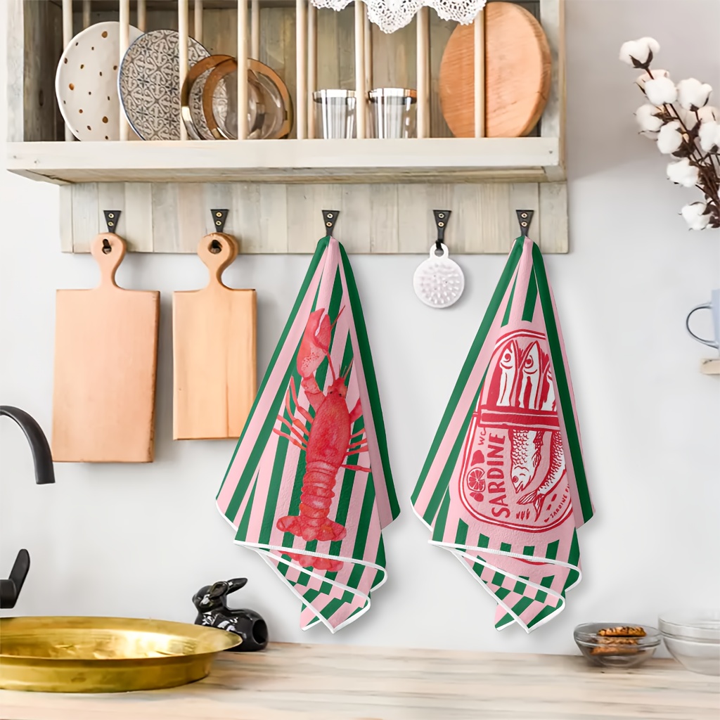 2Pcs, American Retro Striped S – обзор и цена Kitchen Baking Cloth