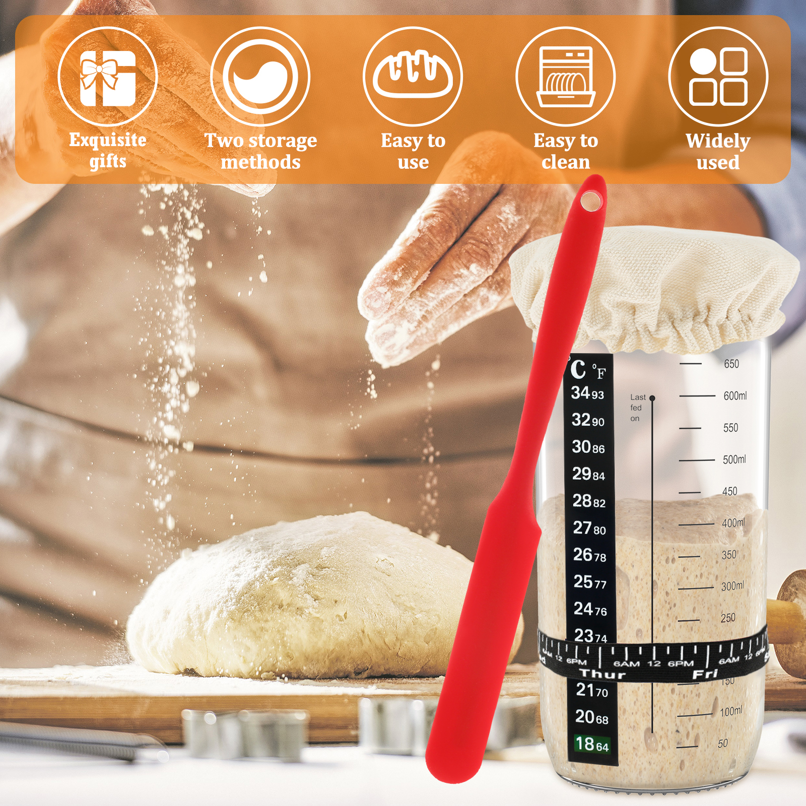 7Pcs Dough Starter Jar Laber S – обзор и цена Kitchen Baking Cloth