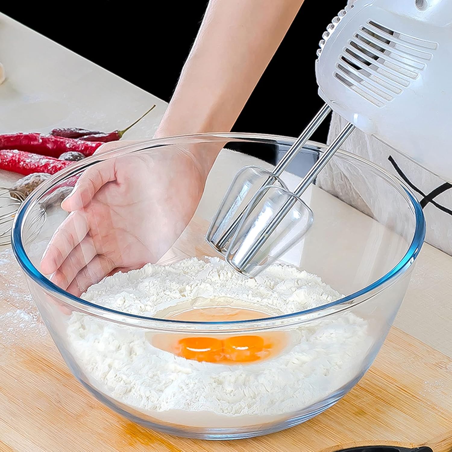 Glass Mixing Bowl Set of 3 for – обзор и цена Kitchen Baking Cooking