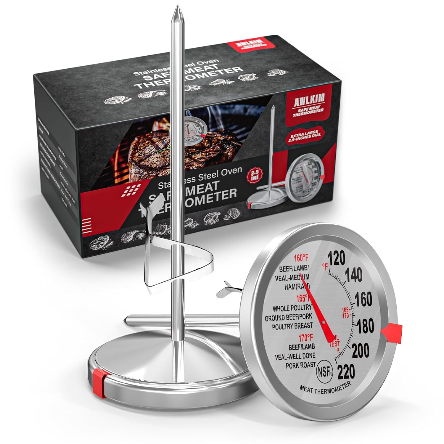 2 Pack Stainless Steel Meat Th – обзор и цена Kitchen Baking Cooking