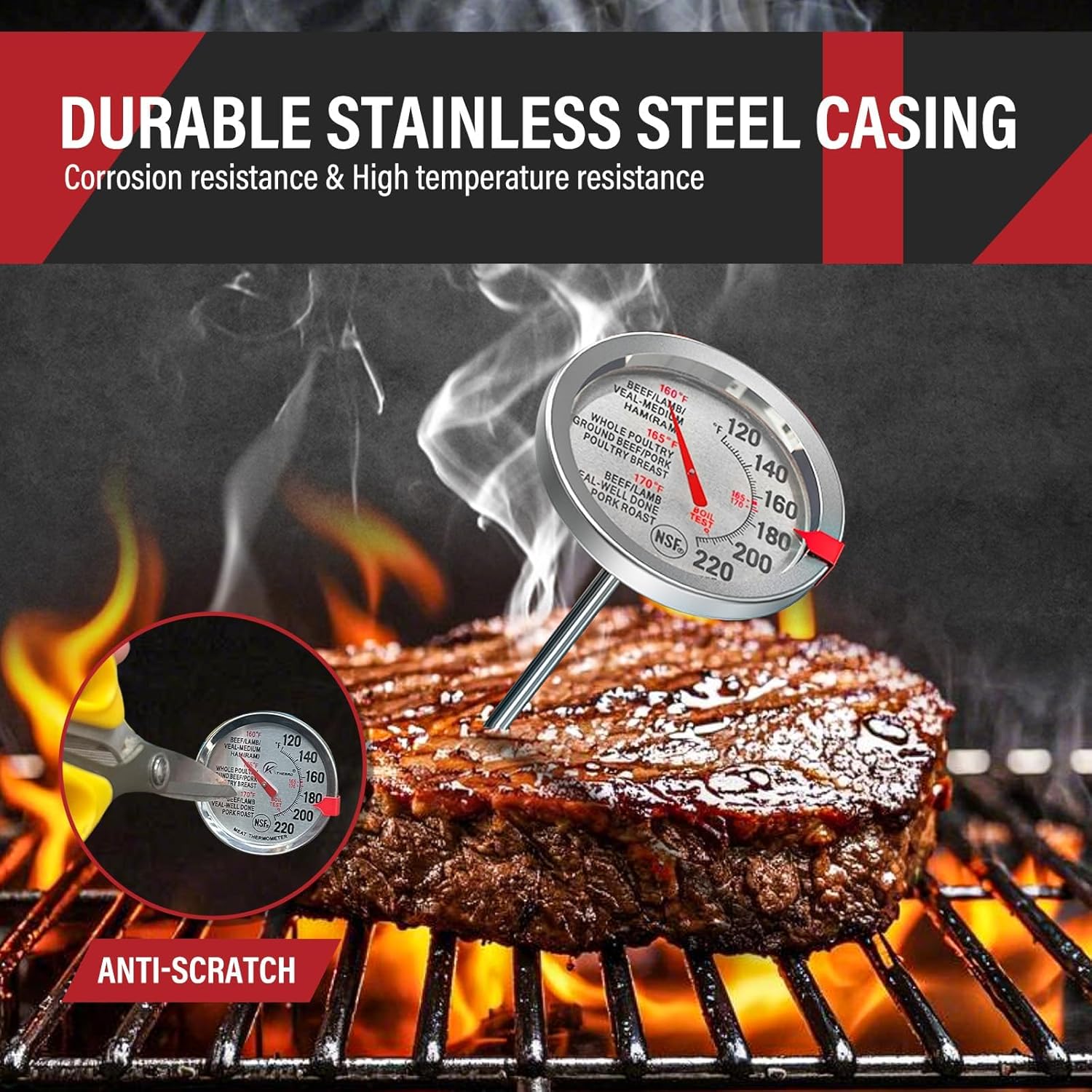 2 Pack Stainless Steel Meat Th – обзор и цена Kitchen Baking Cooking