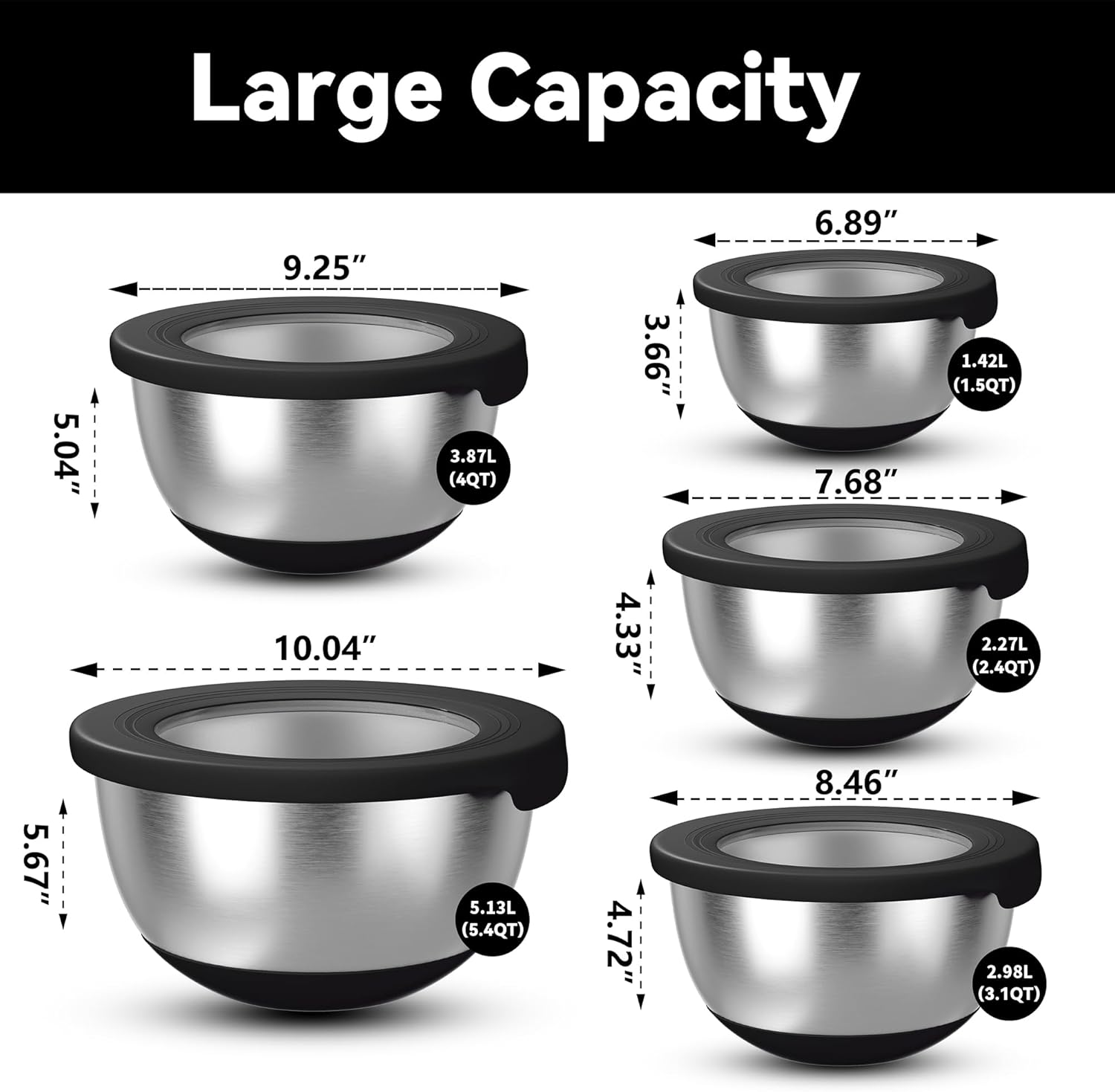 Stainless Steel Mixing Bowls w – обзор и цена Kitchen Baking Cooking