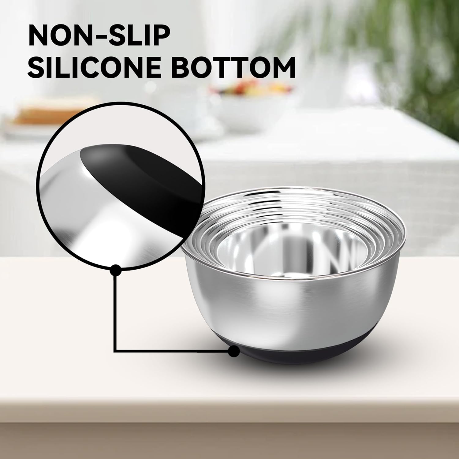 Stainless Steel Mixing Bowls w – обзор и цена Kitchen Baking Cooking