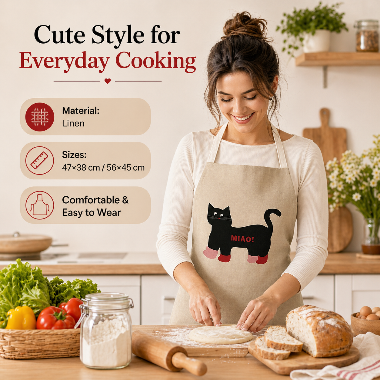 Cute Black Cat White Rabbit Li – обзор и цена Kitchen Baking Cloth