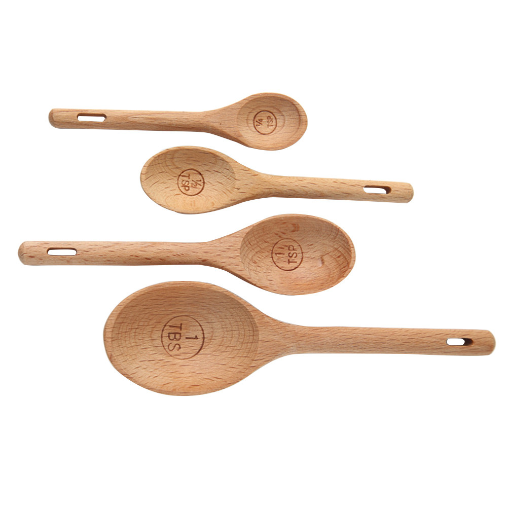 4Pcs Wooden Measuring Spoons S – обзор и цена Kitchen Baking Utensil Set