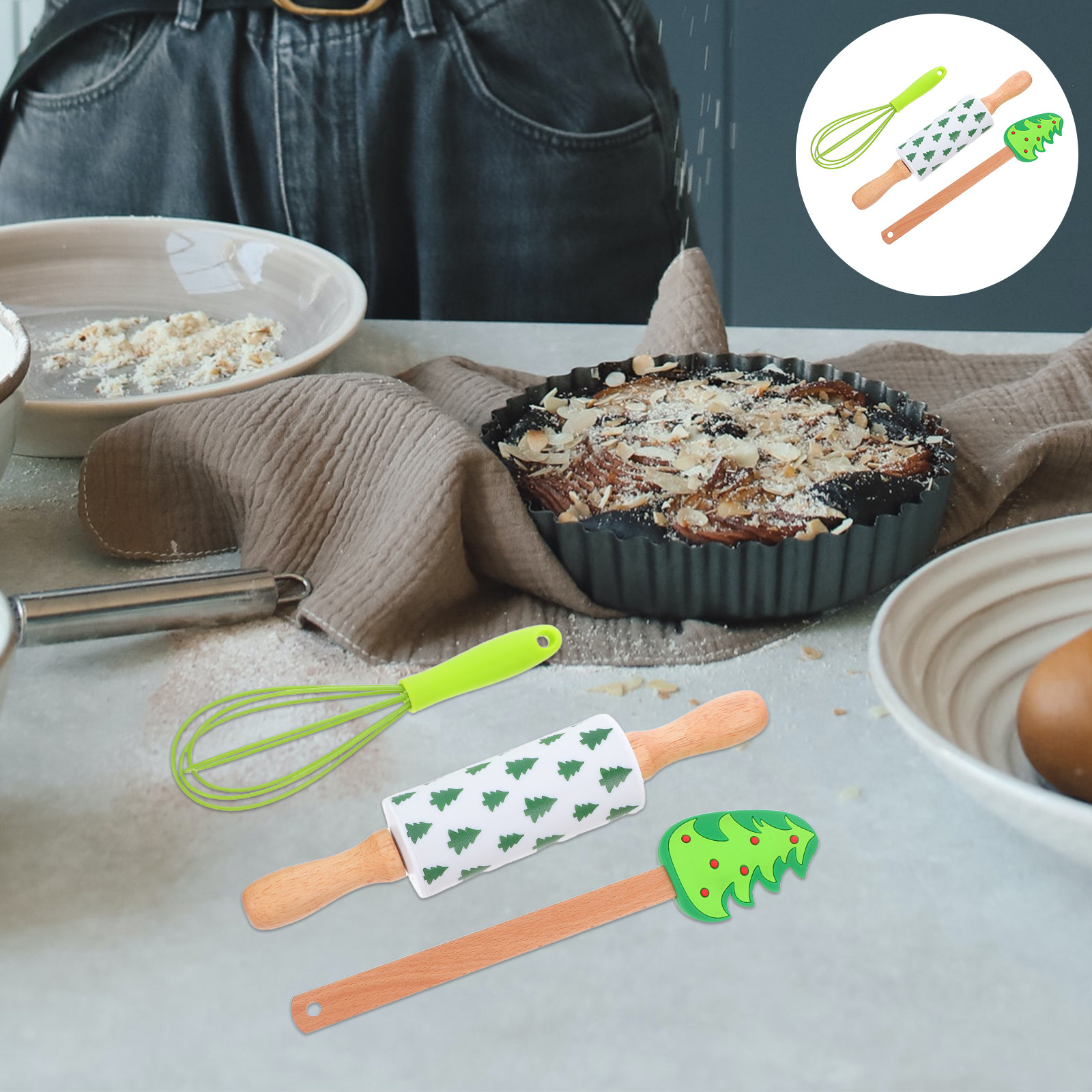 3Pcs Silicone Holiday Baking T – обзор и цена Kitchen Baking Utensil Set